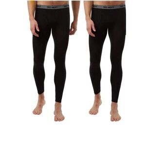 32 Degrees Men's Heat Base Layer Pant 2-Pack XL Black